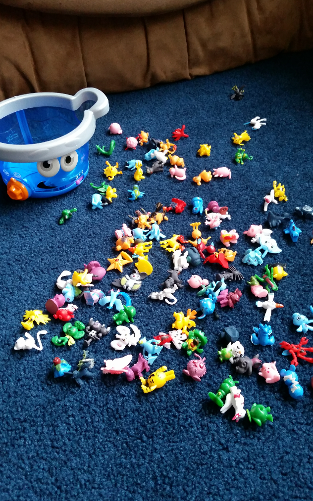 Pokemon toys on the floor